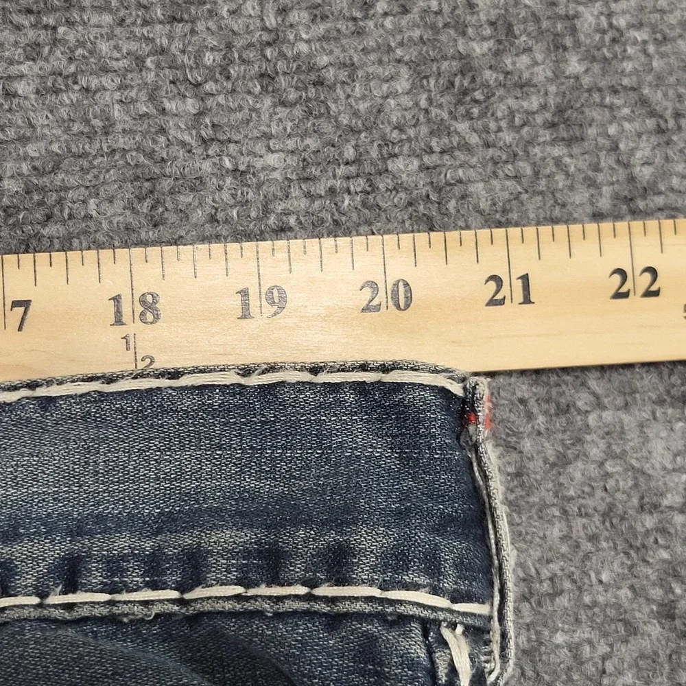 Vtg True Religion Men's Dark Desire Blue Red White Rope Stitch Jeans Size 38